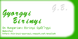 gyorgyi birinyi business card